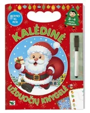 Kalėdinė užduočių knygelė 3–4 metų vaikams. Su flomasteriu. Nutrynęs vėl piešk