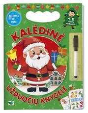 Kalėdinė užduočių knygelė 4–5 metų vaikams. Su flomasteriu. Nutrynęs vėl piešk