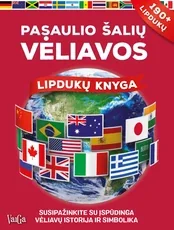 Pasaulio šalių vėliavos. Lipdukų knyga