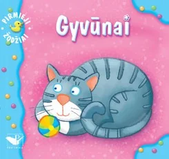 Pirmieji žodžiai. Gyvūnai. 1-2 metų vaikams (išlankstoma) — knygeles-kietais-lapais