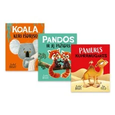 Trijų knygų vaikams rinkinys: Paniuręs kupranugaris + Koala, kuri išdrįso + Pandos ir jų pažadas