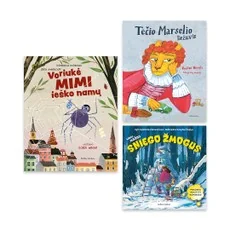 Trijų knygų vaikams rinkinys: Voriukė Mimi ieško namų + Labai mažas sniego žmogus + Tėčio Marselio liežuvis — literatura-maziausiems